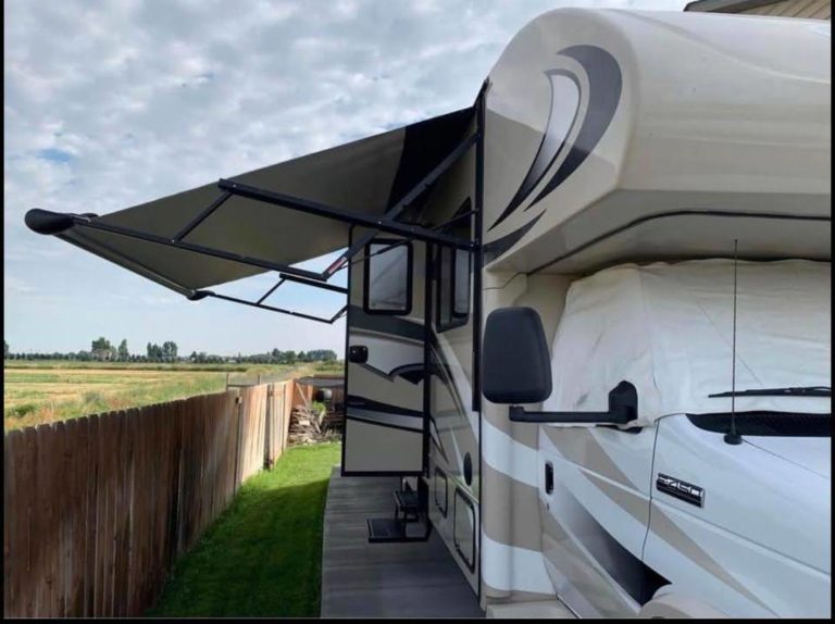 Power awning extended